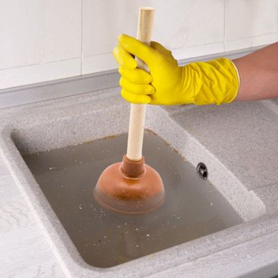 New Bathroom Rubber Sink Drain Toilet Wooden Handle Plunger Heavy Duty Cleaner Toilet Strong Durable Unblocker