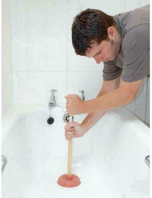 New Bathroom Rubber Sink Drain Toilet Wooden Handle Plunger Heavy Duty Cleaner Toilet Strong Durable Unblocker