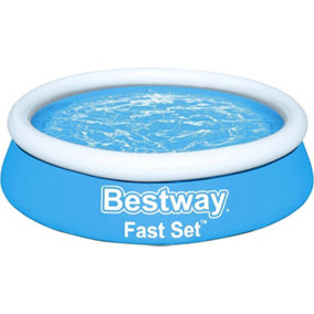 New Bestway Fast Set Paddling Swimming Pool, 6'x20 For Kids And Adults, Blue