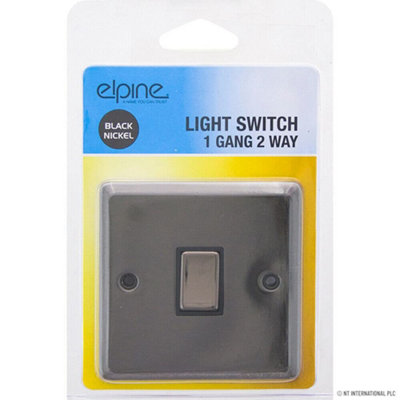 New Black Nickel Single Light Switch 1 Gang 2 Way On/off With Fixing ...