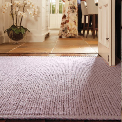 New Blush Wool Modern , Plain Rug Easy to clean Living Room and Bedroom-120cm X 170cm