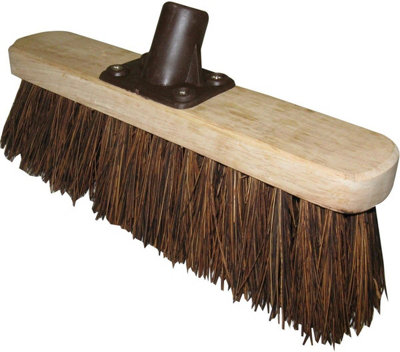 New Broom Head Wooden Hard Yard Garden Sweeping Cleaning Brush Bristle Stiff 10 Inch