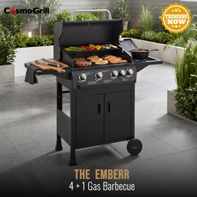 Emberr 5 Gas Burner BBQ 4+1 Barbecue Grill Propane Gas Regulator Hose Side Burner