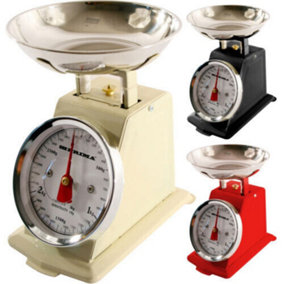 New Cream 3kg Tradition Kitchen Weighing Scales Metal Baking Cooking Mechanical Food