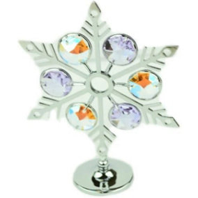 New Crystal Snowflake Ornament Decoration Collectors Chrome Plated Swarovski