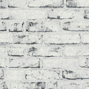 New England Rustic Brick Wallpaper White AS Creation 9078-37