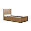 New England Single Oak Finish Ottoman Storage Bed Frame