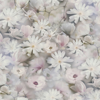 New Flower Garden Mono Textured Vinyl Floral Wallpaper By AS Creation 38722-3