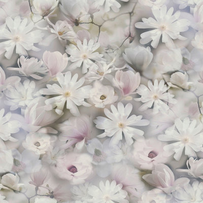 New Flower Garden Mono Textured Vinyl Floral Wallpaper By AS Creation 38722-3