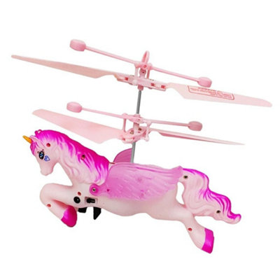 New Flying Unicorn Helicopter Toy For Kids Hand Sensor Horse Pink Fun Fairy Gift