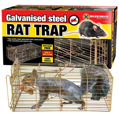 New Galvanised Steel Rat Trap Catcher Mice Mouse Rodent Catch Bait Strong Cage With Carry Handle