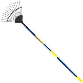 New Garden Lawn Rake 16 Tooth Carbon Steel With Handle Outdoor Gardening Tool