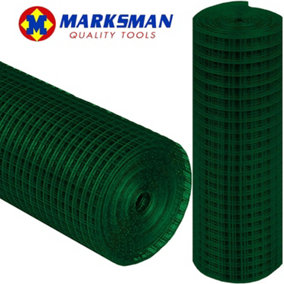 New Green Coated Galvanised Mesh Wire 0.9m X 10m Garden Netting 25mm Outdoor