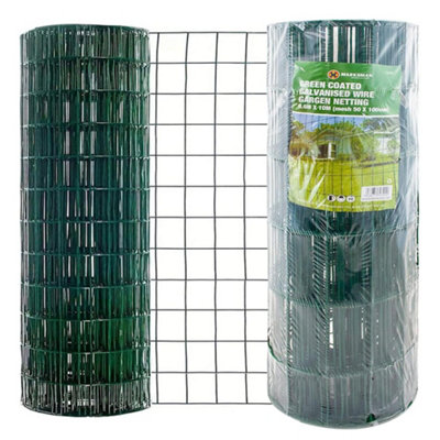 New Green Coated Galvanised Wire Garden Netting Outdoor Mesh Wire Fencing 50 X 100mm