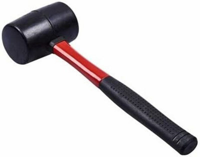 New Hammer Mallet Rubber Grip Handle Diy Fibre Shaft Heavy Duty Strong Lightweight