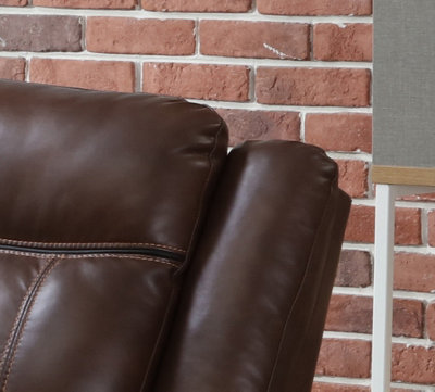 New Hampshire Tan Brown 2 Piece Leather Aire Reclining Sofa Suite Recliner 3 Seater and 2 Seater