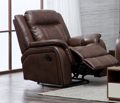 New Hampshire Tan Brown 3 Piece Sofa Suite Reclining Armchairs Leatherair Leather 3 + 1 + 1