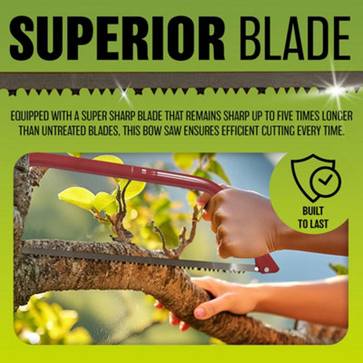 New Heavy Duty 21 Inch Hard Point Bow Saw Hand Diy Wood Trees Garden Cutting Tool