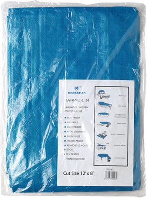 New Heavy Duty Lightweight Tarpaulin Ground Sheet Polyethylene Waterproof Cover 12 X 8 Inch