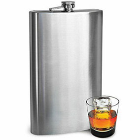 New Hip Flask Stainless Steel Pocket Drink Whisky 1.7L Travel Novelty Gift Jumbo