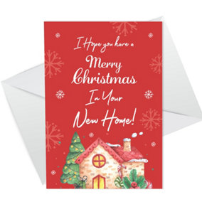 New Home Christmas Card For Friend Couple House Warming Card