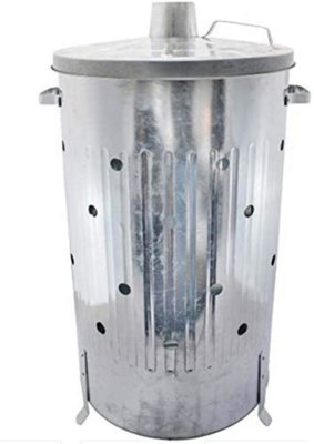 New Incinerator Galvanised Metal Garden Waste Rubbish Wood Fire Bin