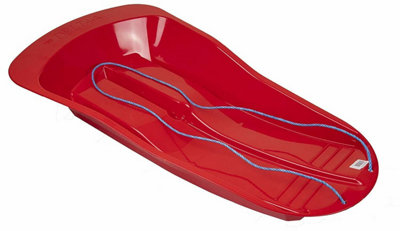 New Kids Adults Large Heavy Duty Snow Sledge Delta Sleigh Rope Plastic Ski Red