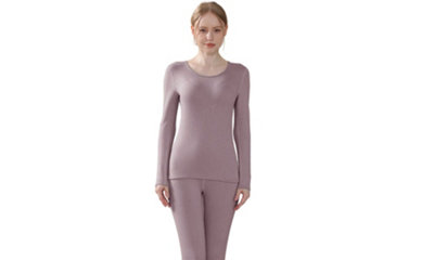 New Ladies Autumn and Winter Thermal Underwear Set purple XL