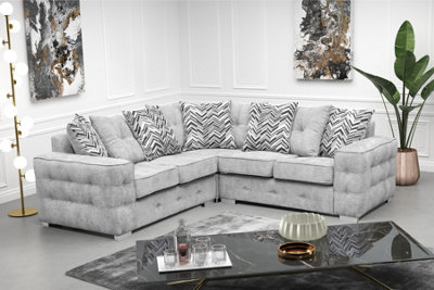 New Lisbon Large Sofas Corner 3 Seater Light Grey