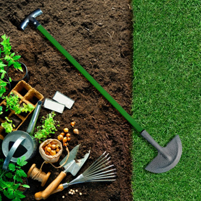 New Long Handle Grass Lawn Edge Hoe Border Garden Tool Soil Digging