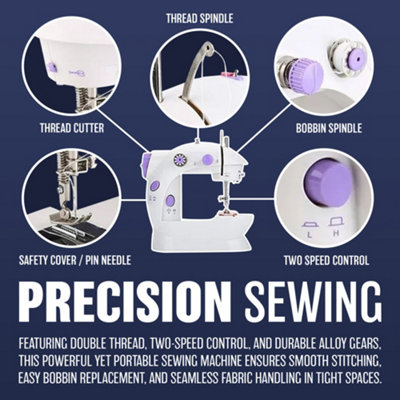 New Mini Electric Portable Sewing Machine Stitch Clothing Light Travel ...