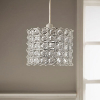 New Non Electrical Pendant Light Shade Clear Beads (Ba)