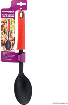 New Nylon Serving Spoon Heat Resistant Kitchen Hand Tool Handle Grip Stirring