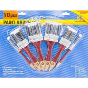New Pack Of 10 Paint Brush Wooden Handle Decorating Painting Brushes Set