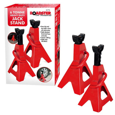 New Pack Of 2 Extra Heavy Duty 6 Ton Axle Stands Steel Framed Adjustable Automotive Car Van Jacks Strong & Durable