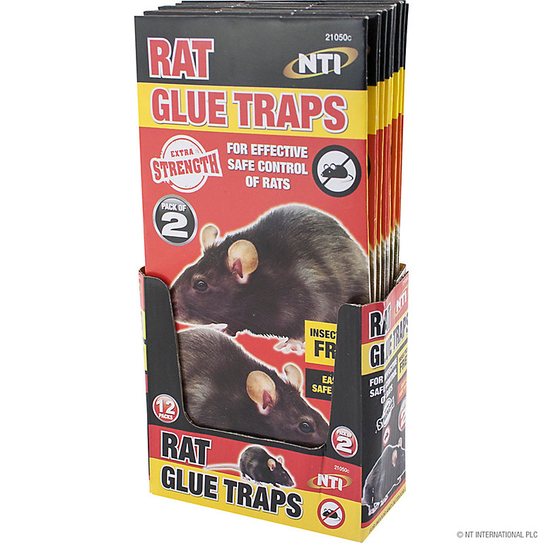 New Pack Of 2 Rodent Mouse Rat Sticky Glue Traps Extra Strong Pads Indoor  And Outdoor Use
