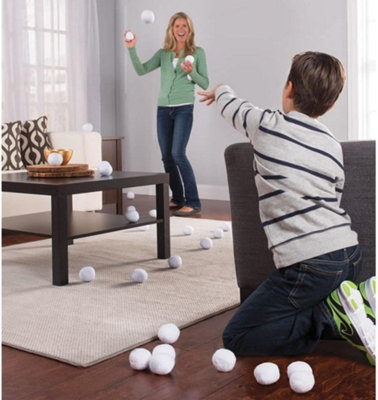 New Pack Of 20 Indoor Soft Snowballs Home Fun Kids Play