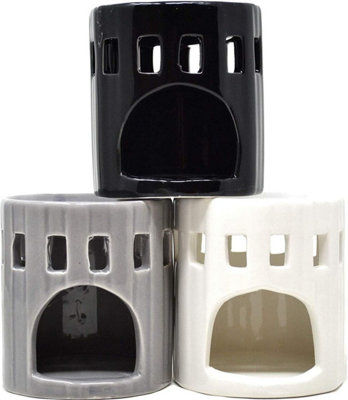 New Pack Of 3 Ceramic Oil Burner Melts Tea Light Candle Gift Set Aroma