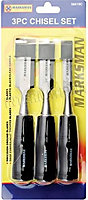 New Pack Of 3 Chisel Set Diy Wood Carpentry Tool Plastic Handle Grip Drop Forged New