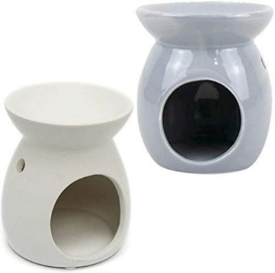 New Pack Of 4 Ceramic Oil Burner Tea Light Melts Candle Holder Kit