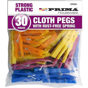 New Pack Of 90 Heavy Duty Plastic Clothes Pegs Laundry Airer Washing Line Clips Peg