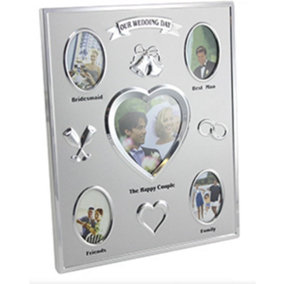 New Photo Frame For Our Wedding Day Silver Colour 5 Photo Spaces Multiple Pictures Shabby Chic