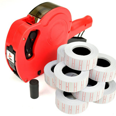 New Price Tag Gun Pricing Labeller +11 Label Rolls Sticker Spare Ink ...