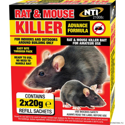 New Rat Mouse Rodent Killer Bait Sachets 2 X 20g Pack Advance