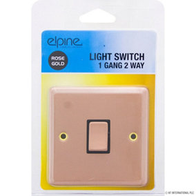 New Rose Gold Single Light Switch 1 Gang 2 Way On/off With Fixing Screw Office