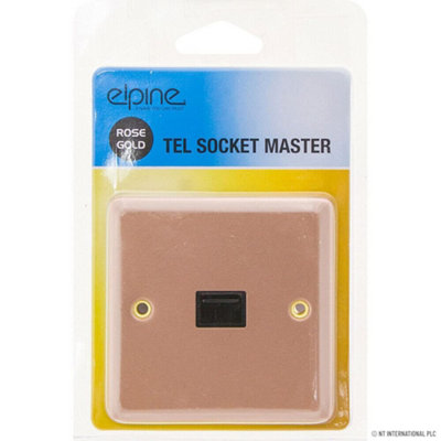 New Rose Gold Single Telephone Socket Master Home Office With Fixing Screw