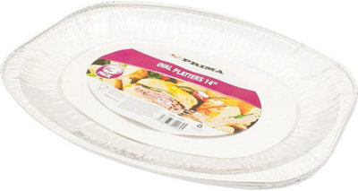 New Set Of 18 Aluminium Foil Oval Platters Food Oven Baking Cooking Disposable 14 Inch