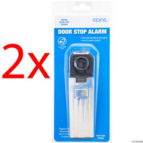 New Set Of 2 Door Stop Alarm Set Loud Siren Lightweight Portable Home Office