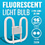 New Set Of 2 Fluorescent Light Bulb 2 Pin Energy Saving 16w Slim Lamp Tube 2d