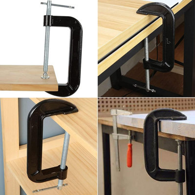 New Set Of 2 Heavy Duty G Clamp Iron Clamps Wood Working Welding Support Tool Diy